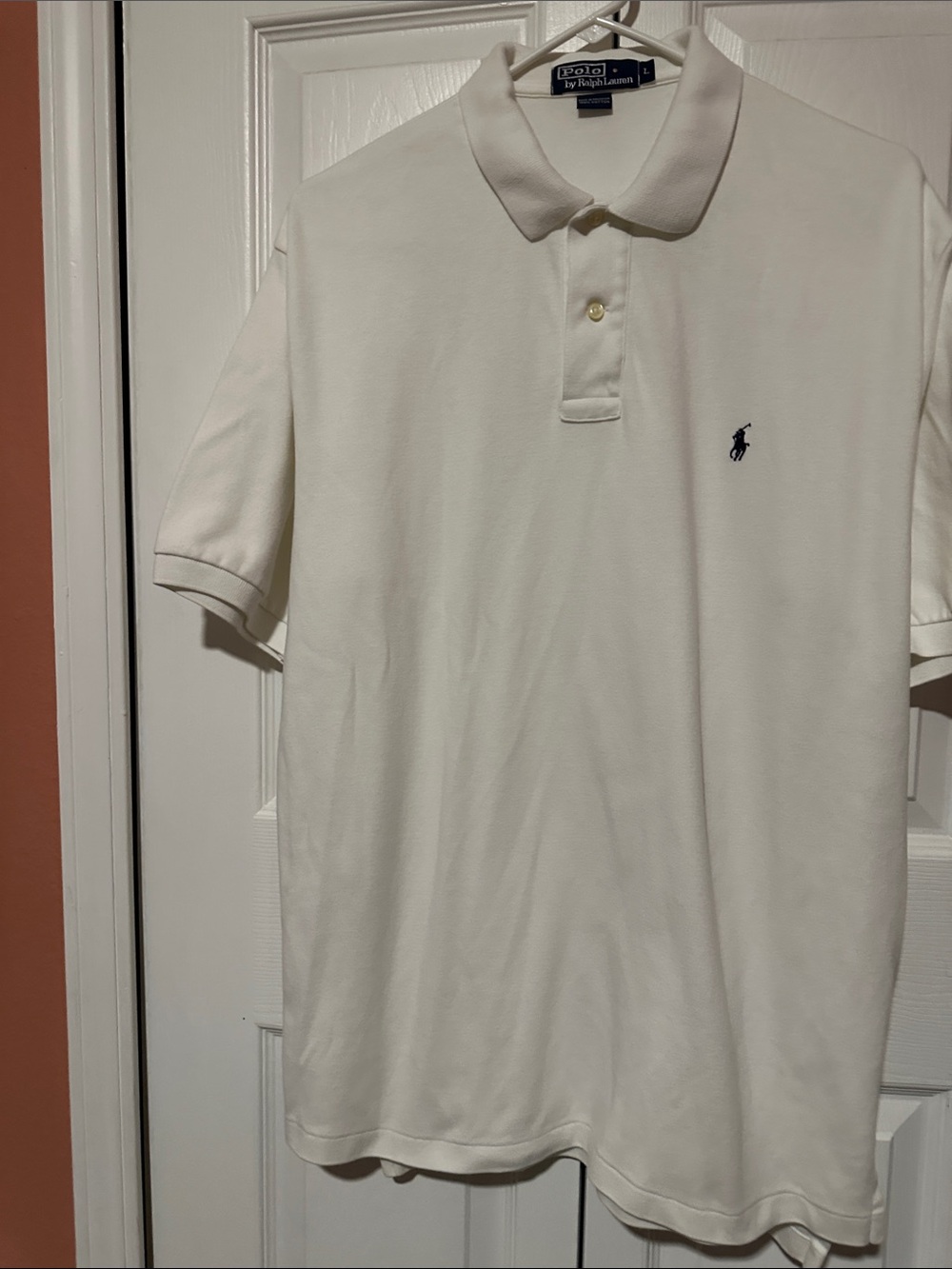 Ralph Lauren Men's White Polo with Navy Pony